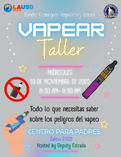 Dangers Vaping Workshop